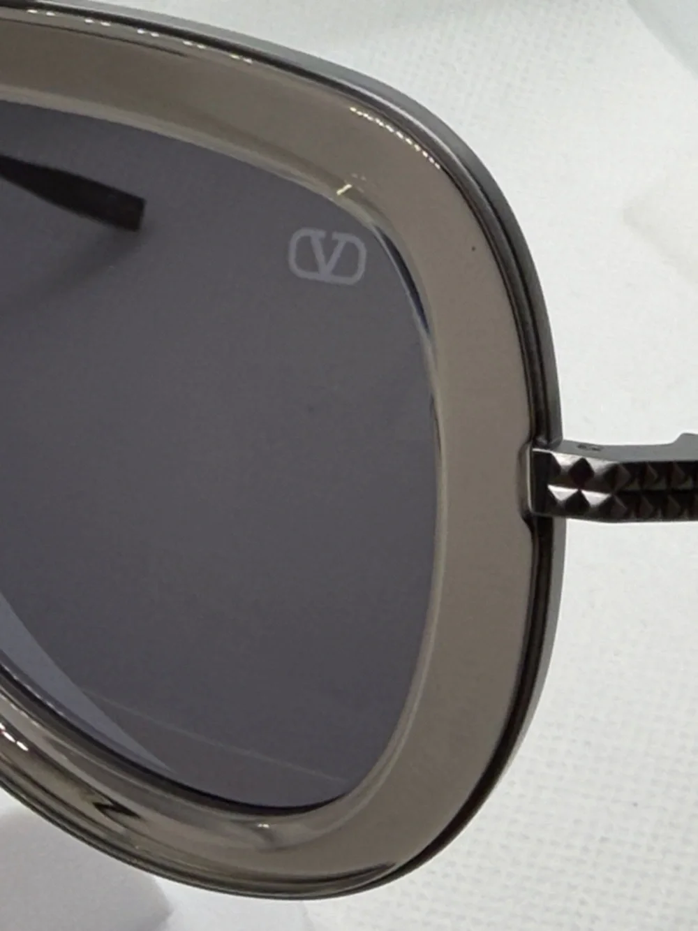 Valentino Gray and Black Aviator Sunglasses